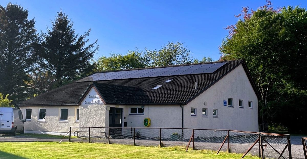 North Connel Village Hall on a sunny day